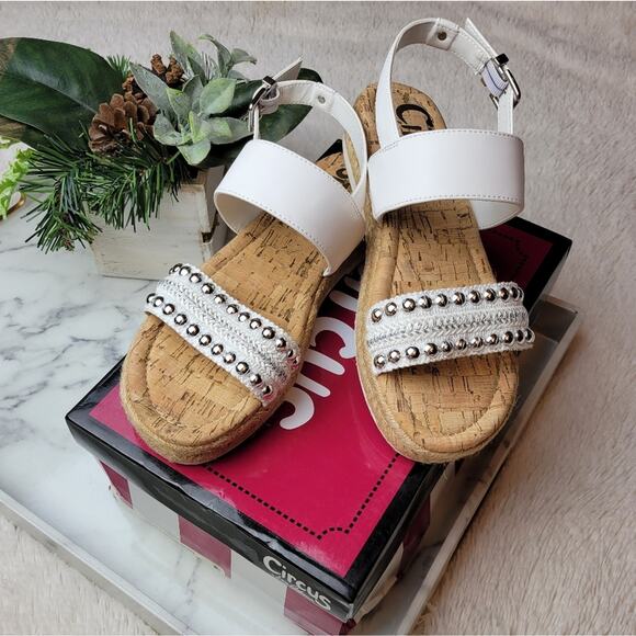 🚨NEW CIRCUS BY SAM EDELMAN Andrea White Espadrille Flatform Sandal Size 6 - Picture 9 of 11